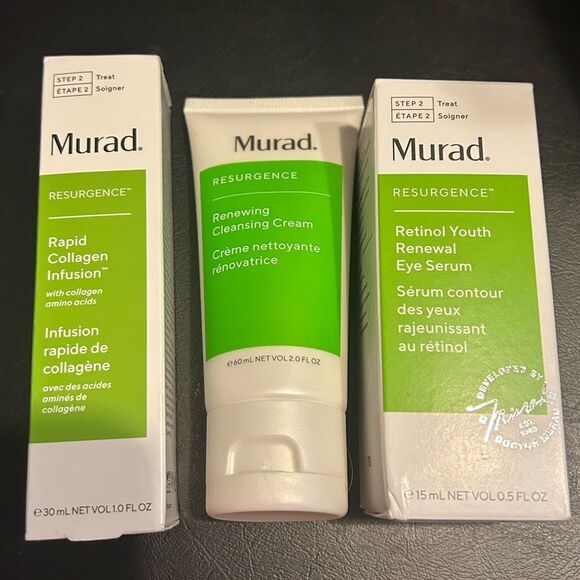 Murad Resurgence Retinol Renewal Eye Serum, Collagen Infusion & Cleansing Cream - Picture 1 of 9